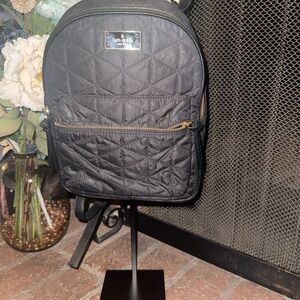 kate spade Quilted Black Mini Backpack with Gold Hardware